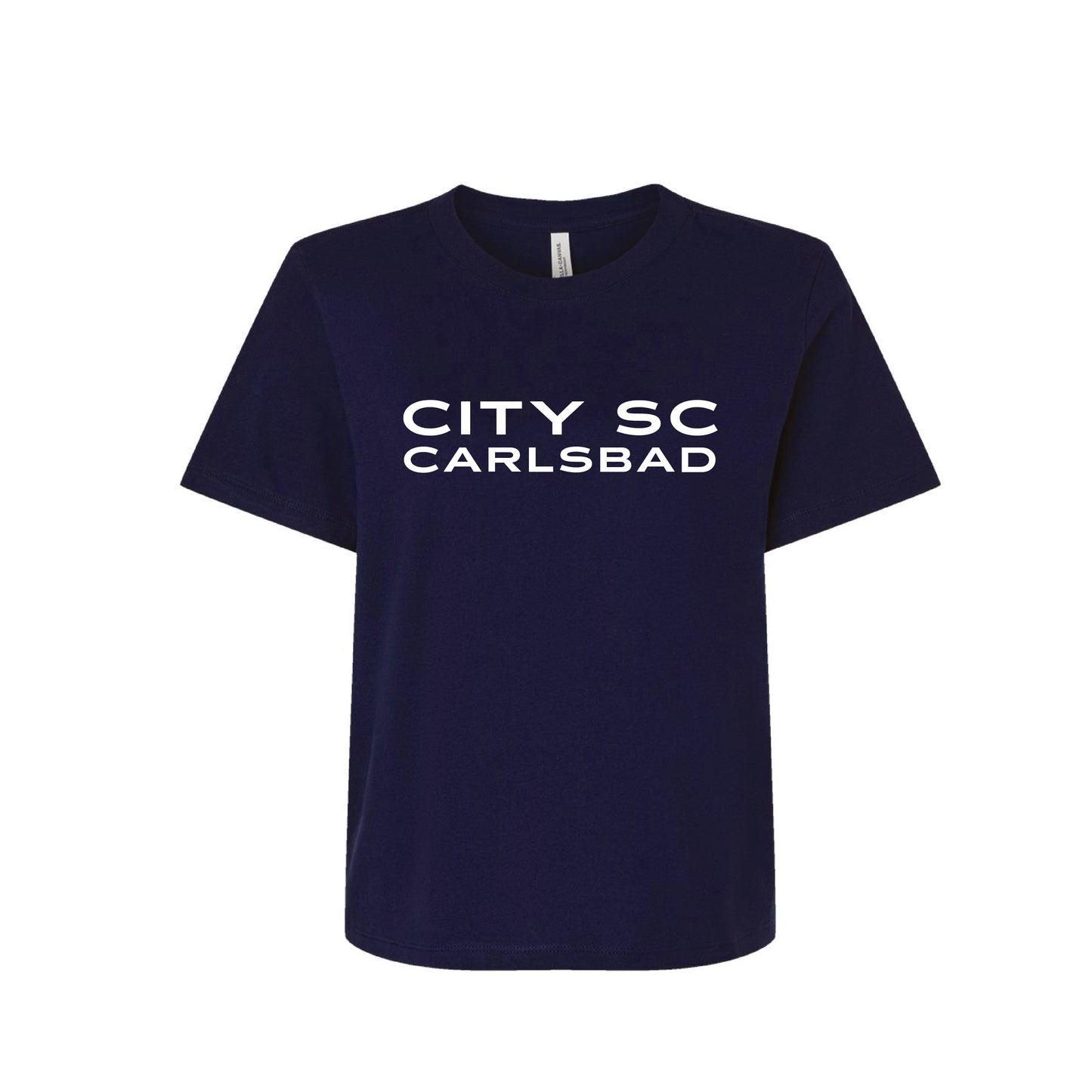 CSC26- Carlsbad Ladies Boxy Tee (Navy/White)
