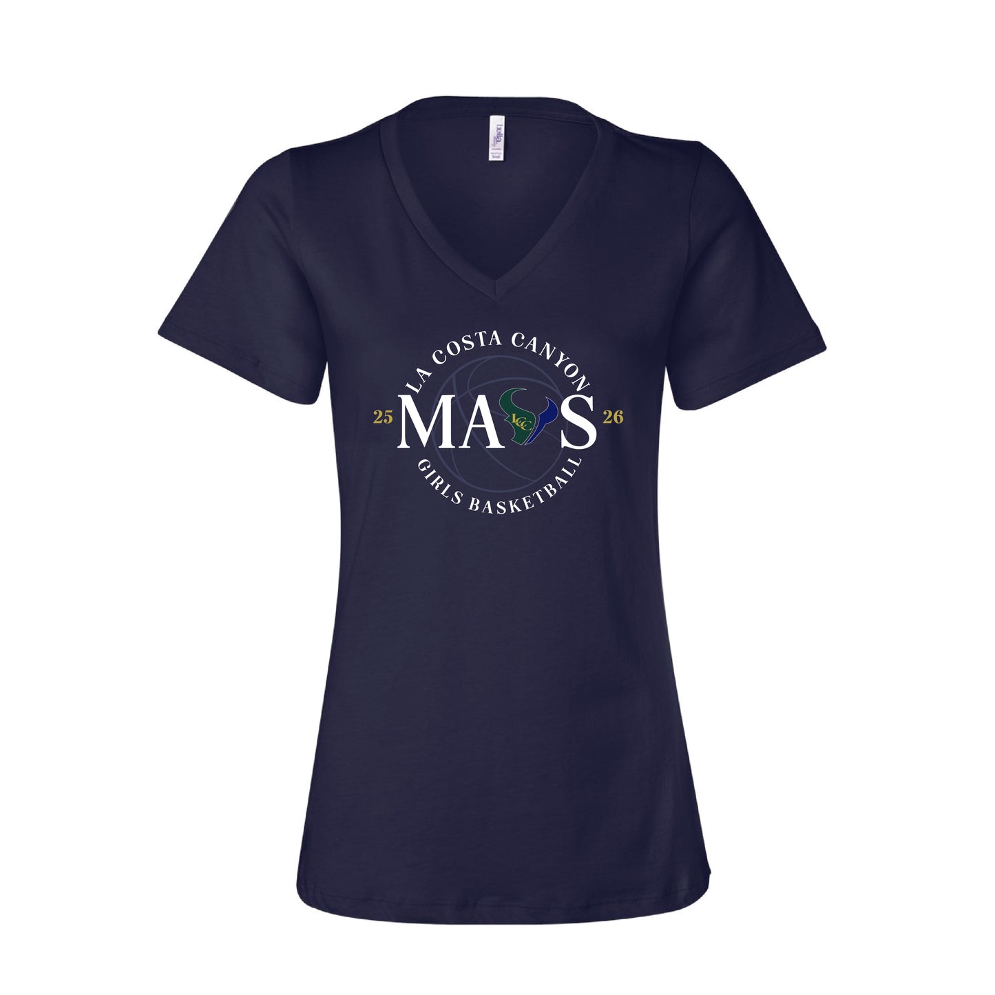 LCC Girls Basketball Womens MAVS V- Neck (Navy)