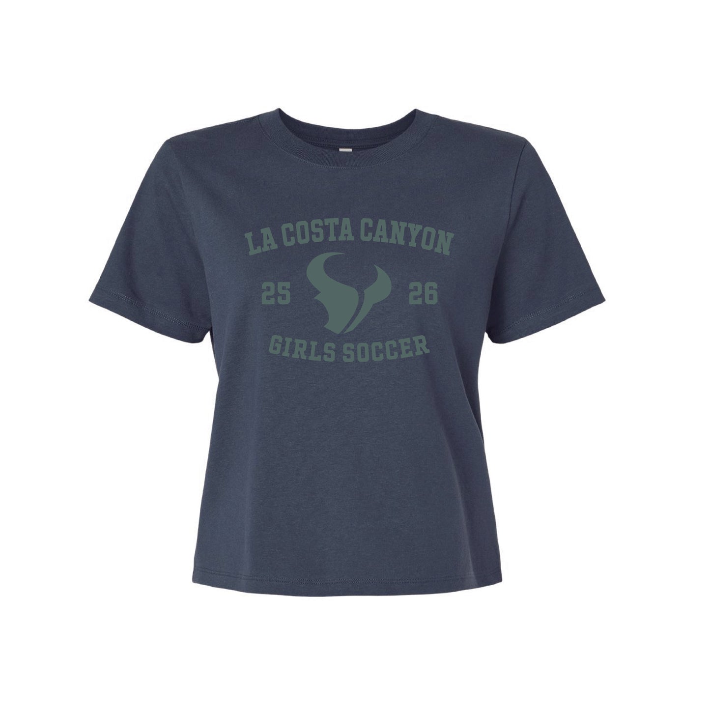 LCC Girls Soccer (112316) Ladies Boxy Tee - Vintage Navy