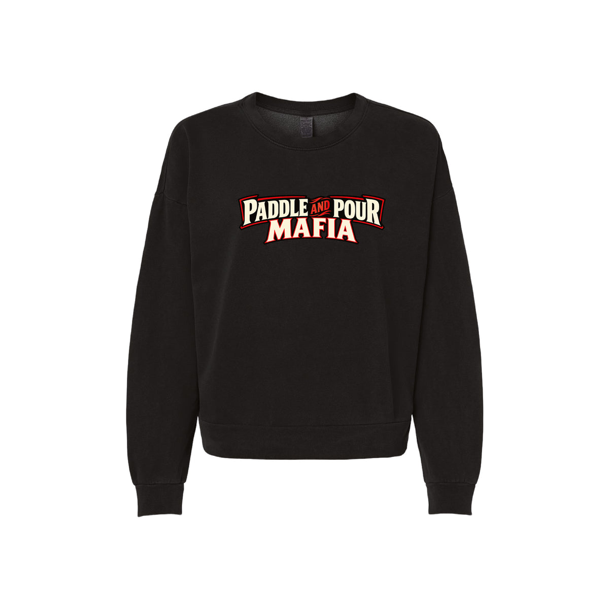 Paddle & Pour Ladies Cozy Crewneck (Black)