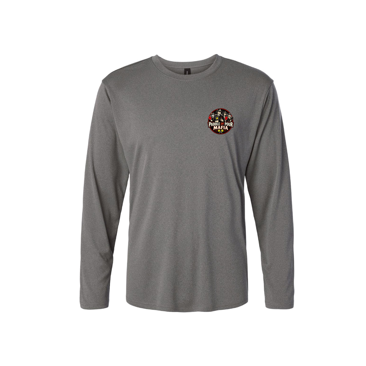 Paddle & Pour Unisex Long Sleeve Performance Tee (Heather Granite)