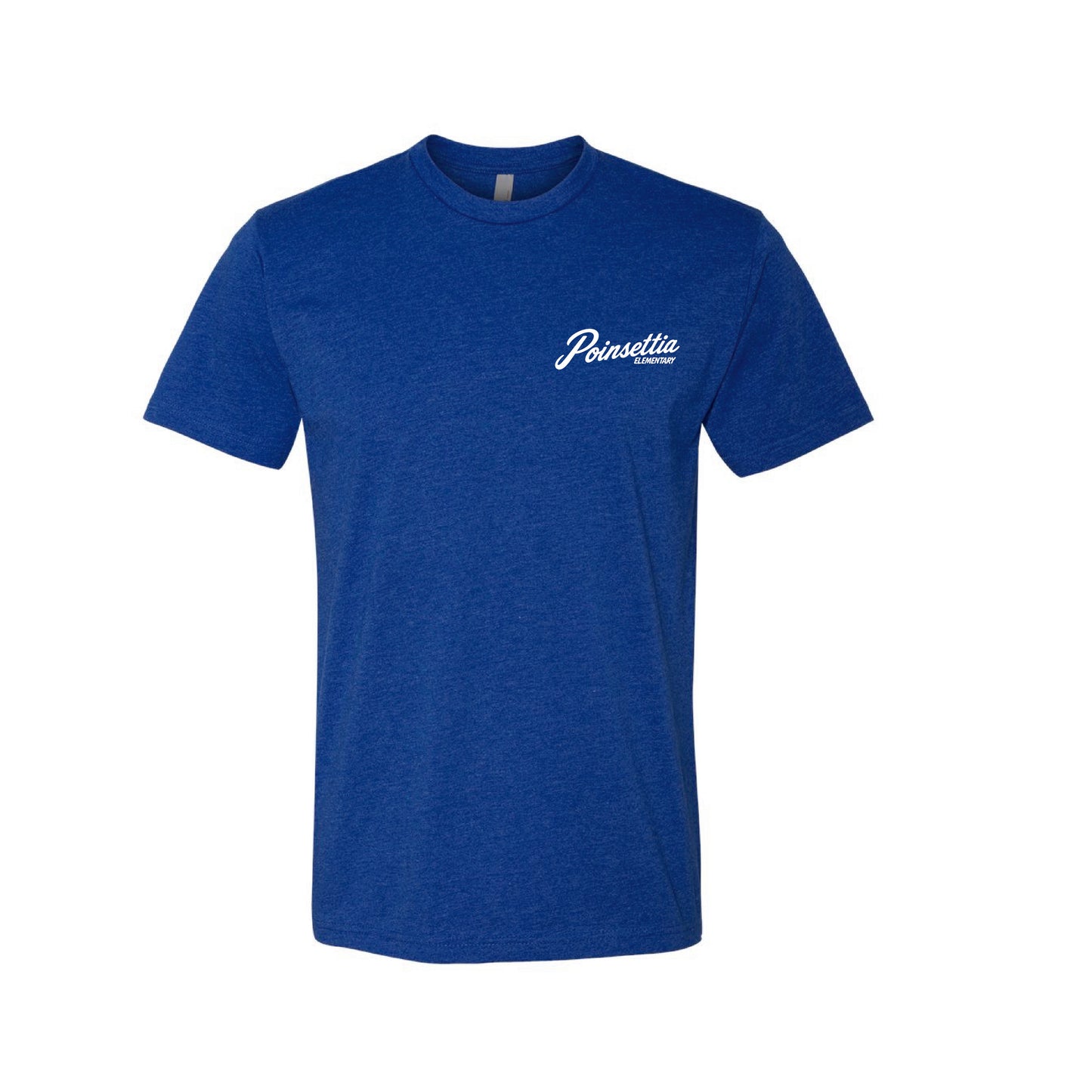 Poinsettia Elementary- Poinsettia Script Unisex Tee (Royal Heather)