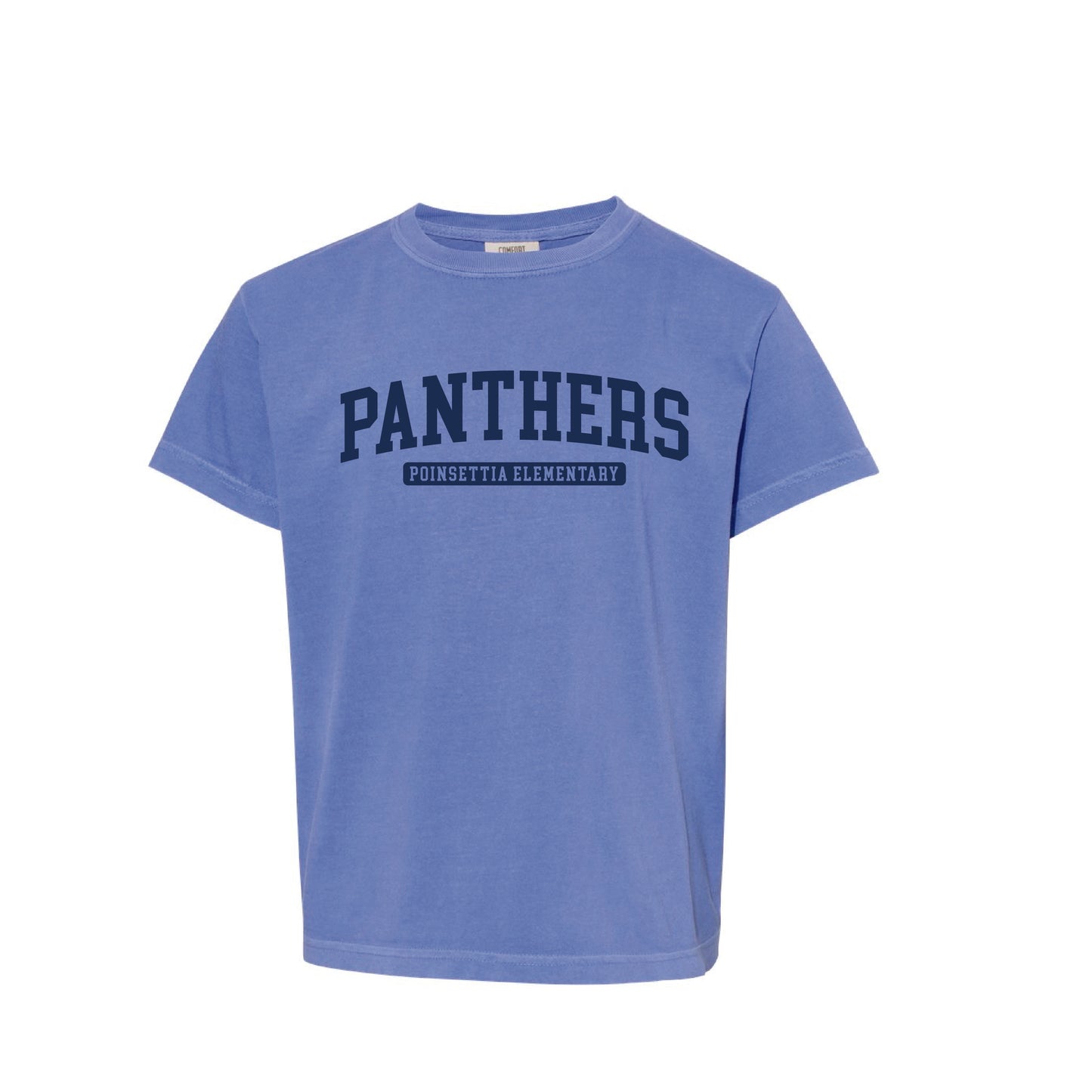 Poinsettia Elementary- VARSITY Panther Youth Tee (Flo Blue)