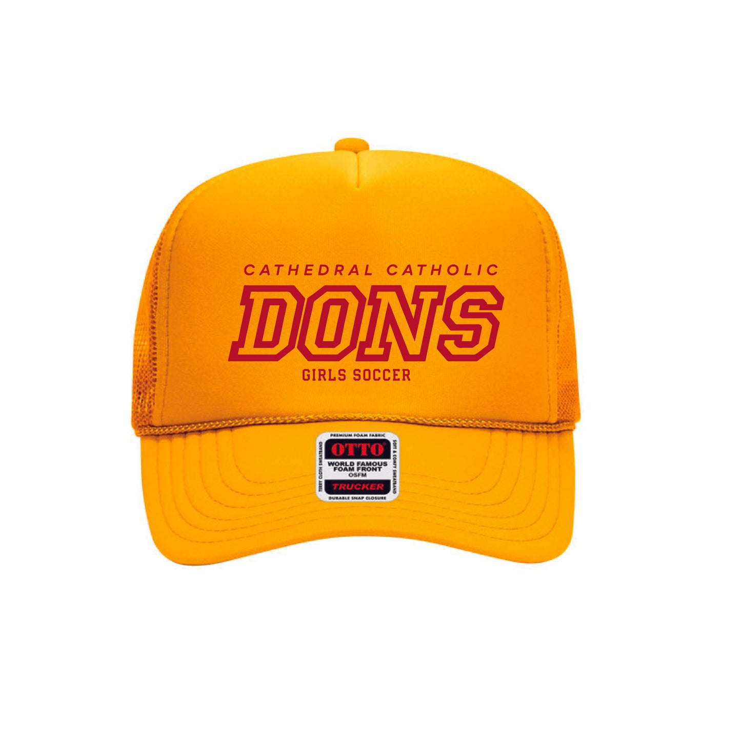 Cathedral Catholic Girls Soccer - Adult Trucker Hat (Gold)