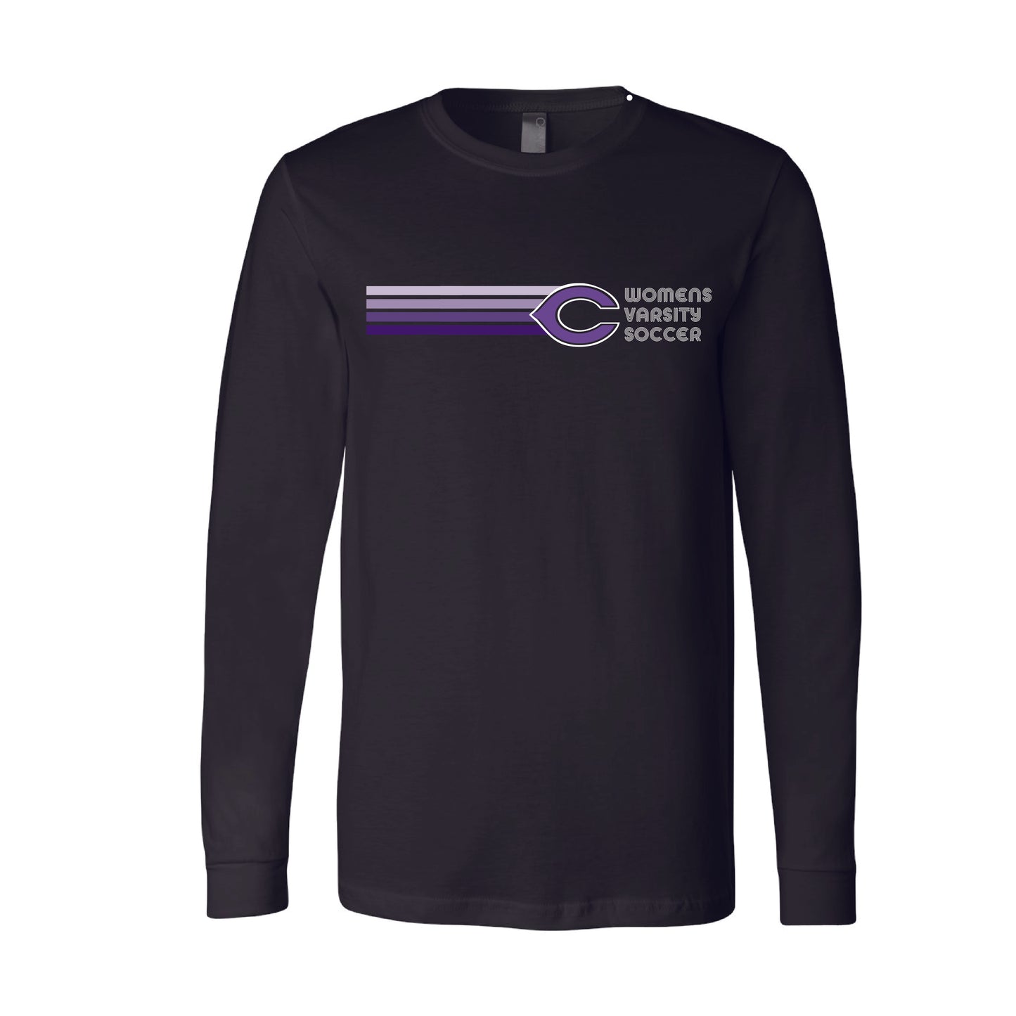 Carlsbad High Soccer (1213002) Unisex Long Sleeve Retro Stripe (Black)