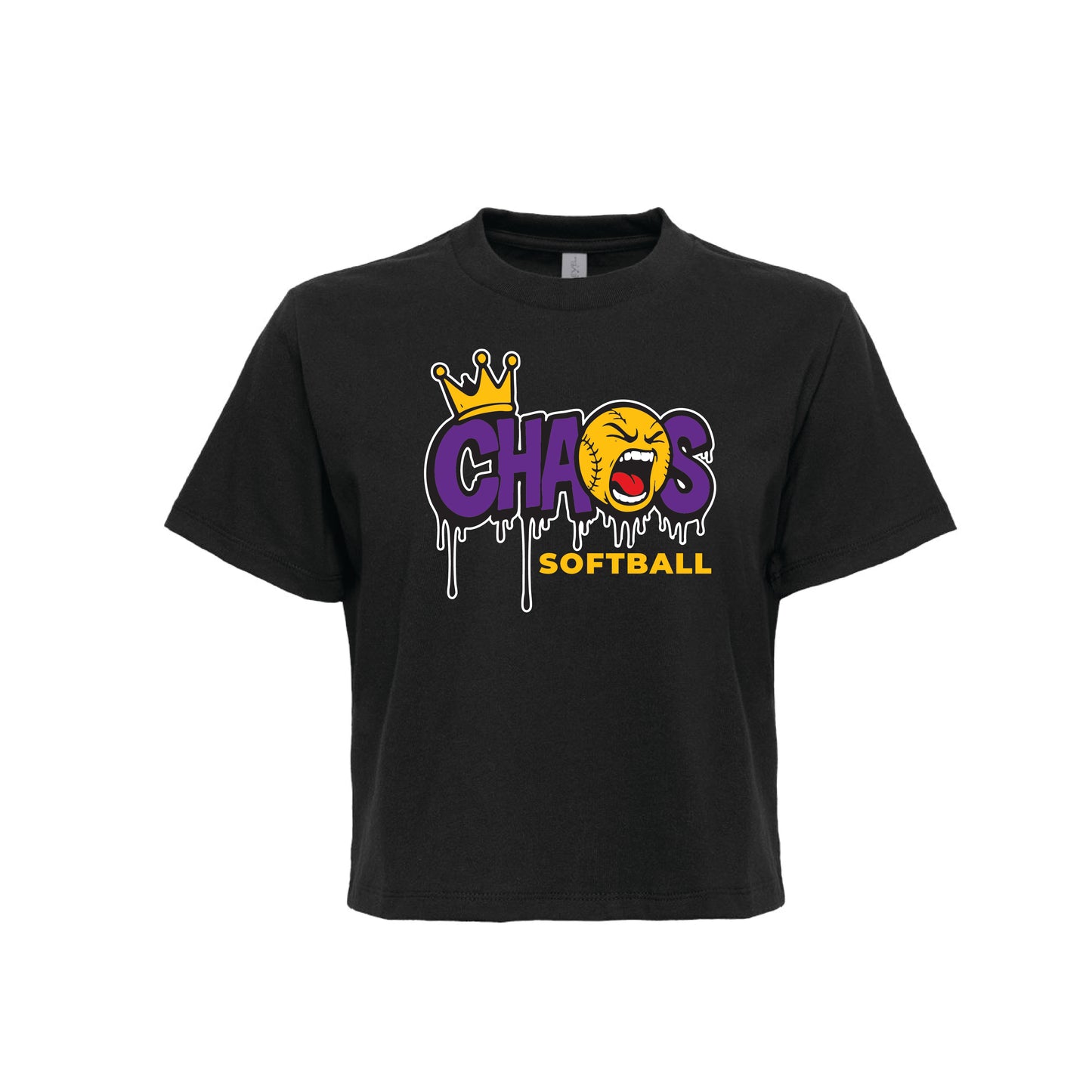 Chaos Softball Ladies Boxy Tee - Black