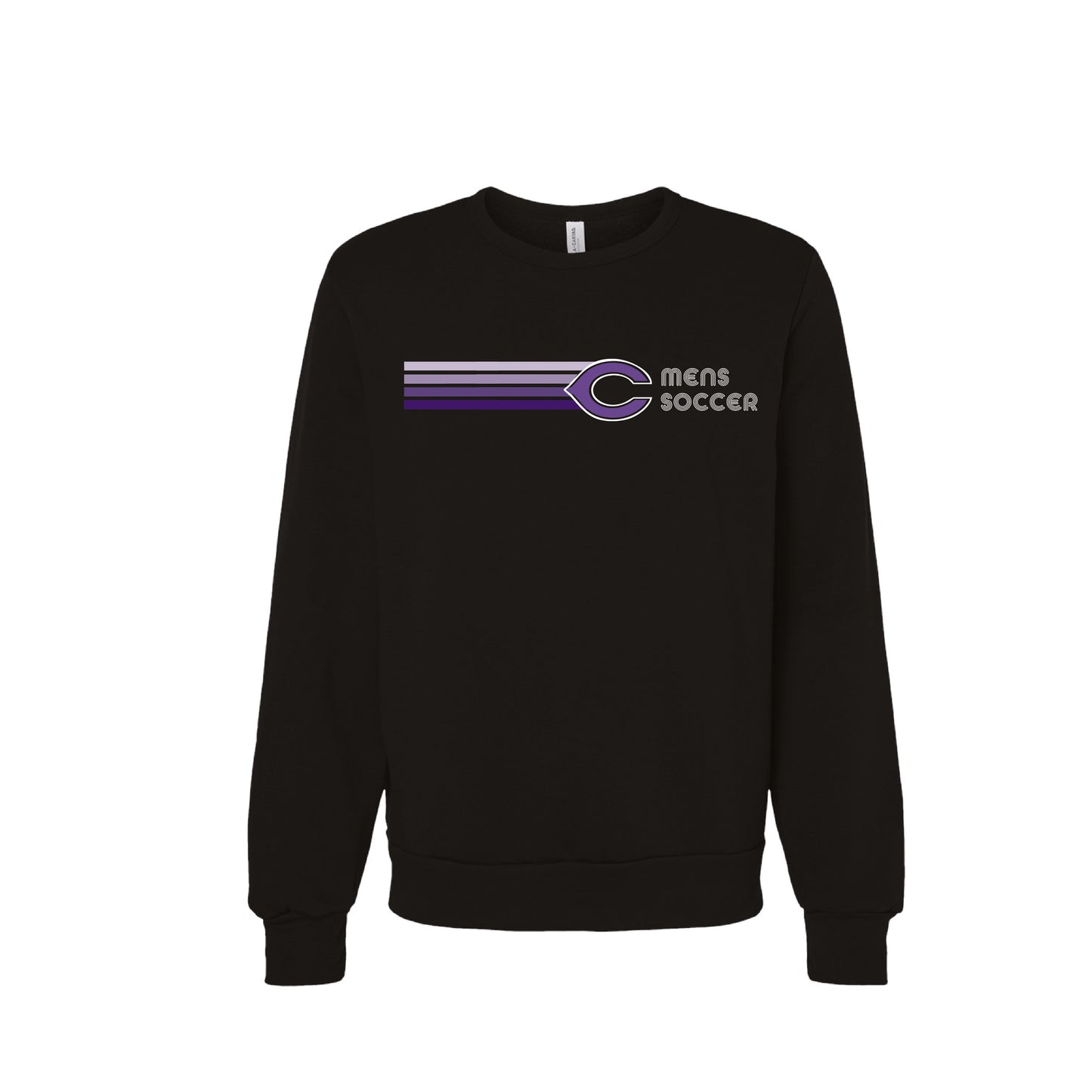 Carlsbad High MENS Soccer Fleece Crewneck- Retro Stripe (Black)