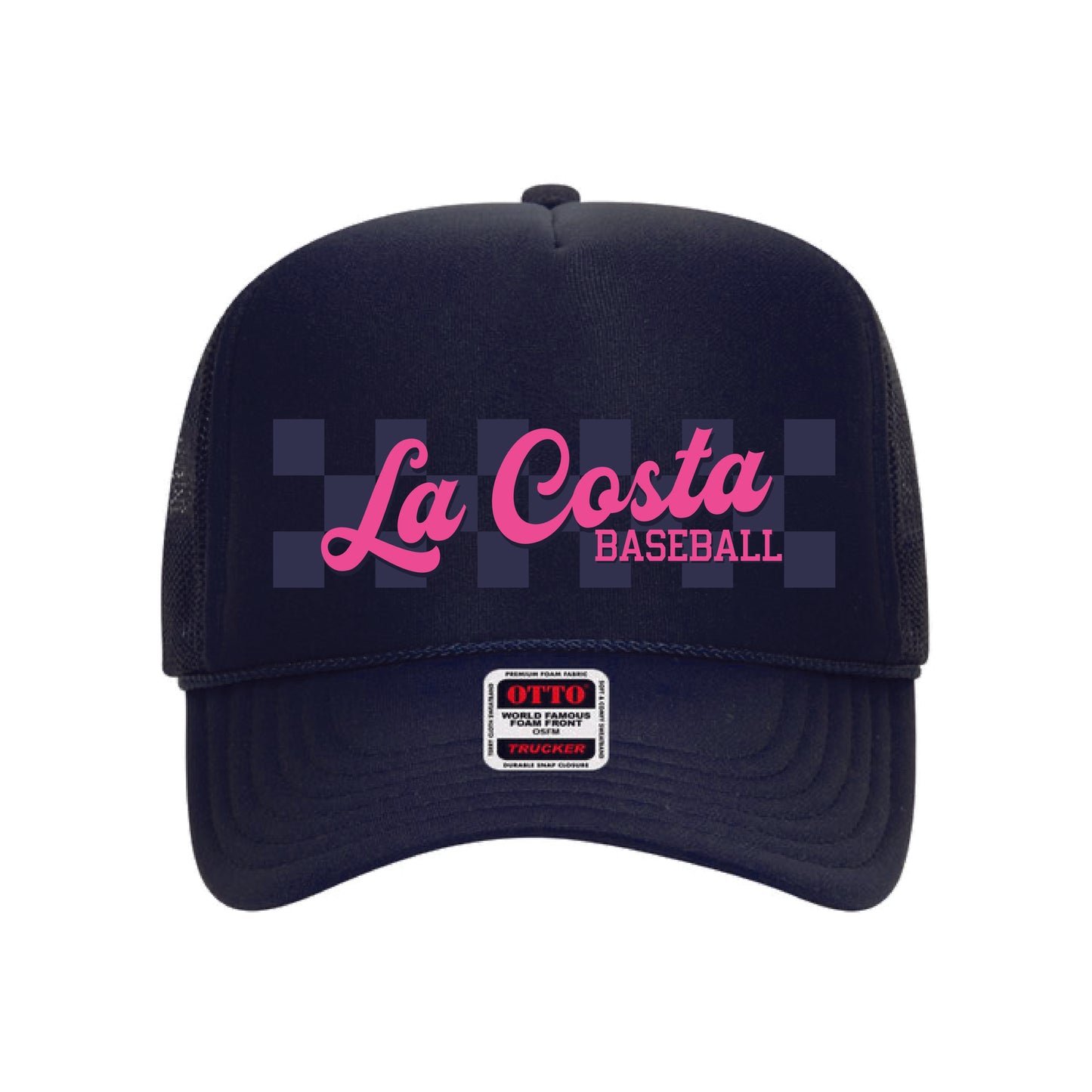 La Costa Baseball LCYO - Navy Checkered Trucker