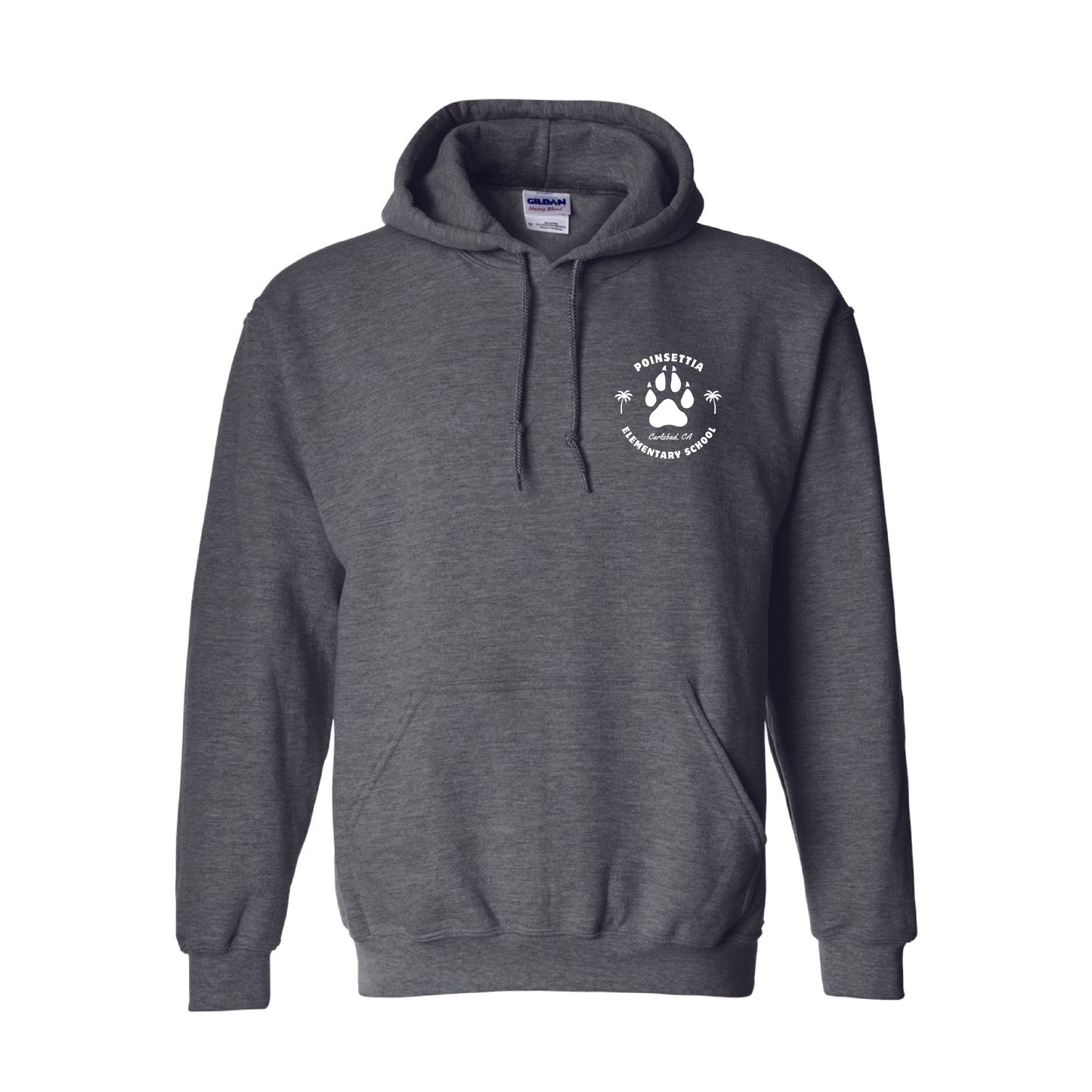 Poinsettia Elementary- Poinsettia Paw Hoodie- Charcoal