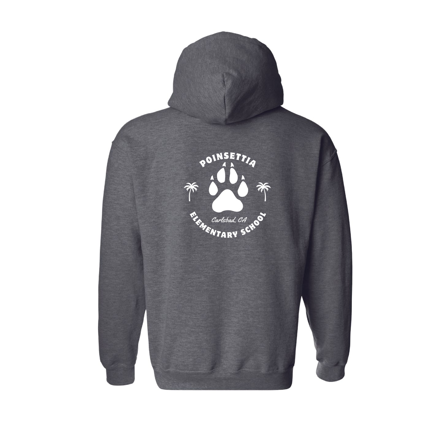 Poinsettia Elementary- Poinsettia Paw Hoodie- Charcoal