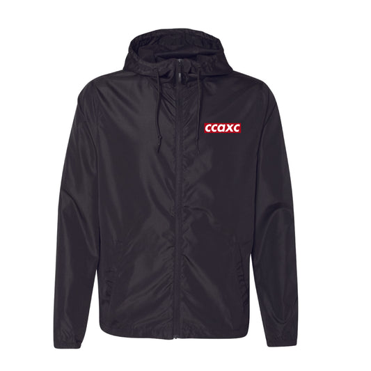 CCA Track and Field CCAXC Unisex Lightweight Windbreaker Full Zip Jacket (Black)