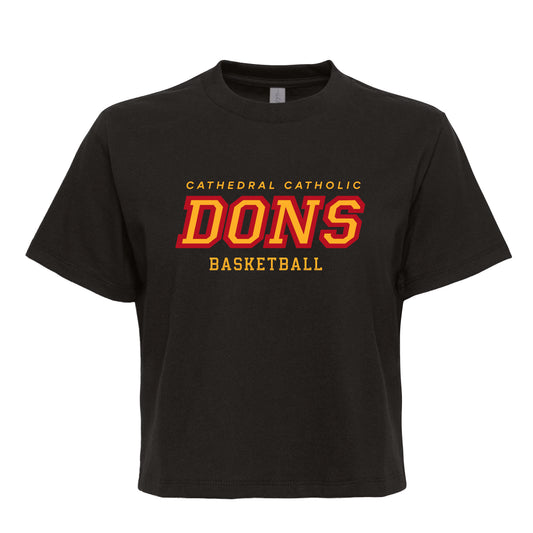 Cathedral Catholic Basketball Ladies Boxy Tee (Black)