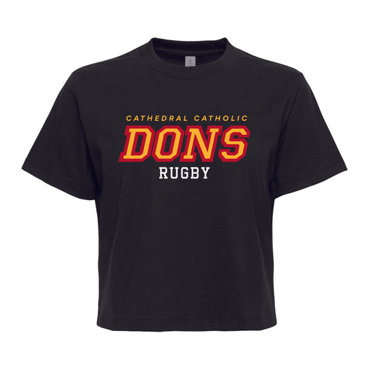 Cathedral Catholic Rugby Ladies Boxy Tee (Black)