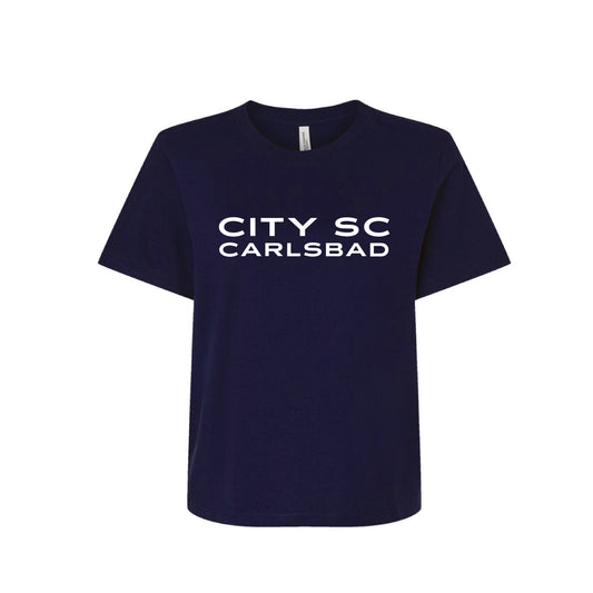 CSC26- Carlsbad Ladies Boxy Tee (Navy/White)
