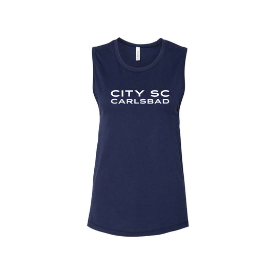 CSC26- Carlsbad Ladies Muscle Tank (Navy/White)