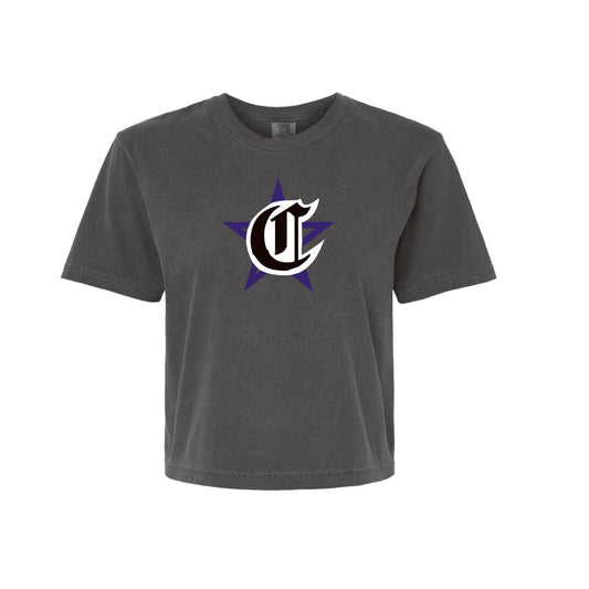 CYB Carlsbad Youth Baseball Ladies Boxy Tee - Classic (Pepper)