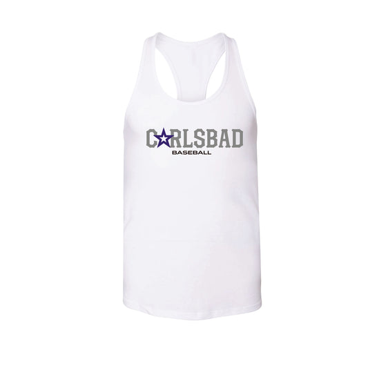 CYB Carlsbad Youth Baseball- - Womens Racerback Tank (White)