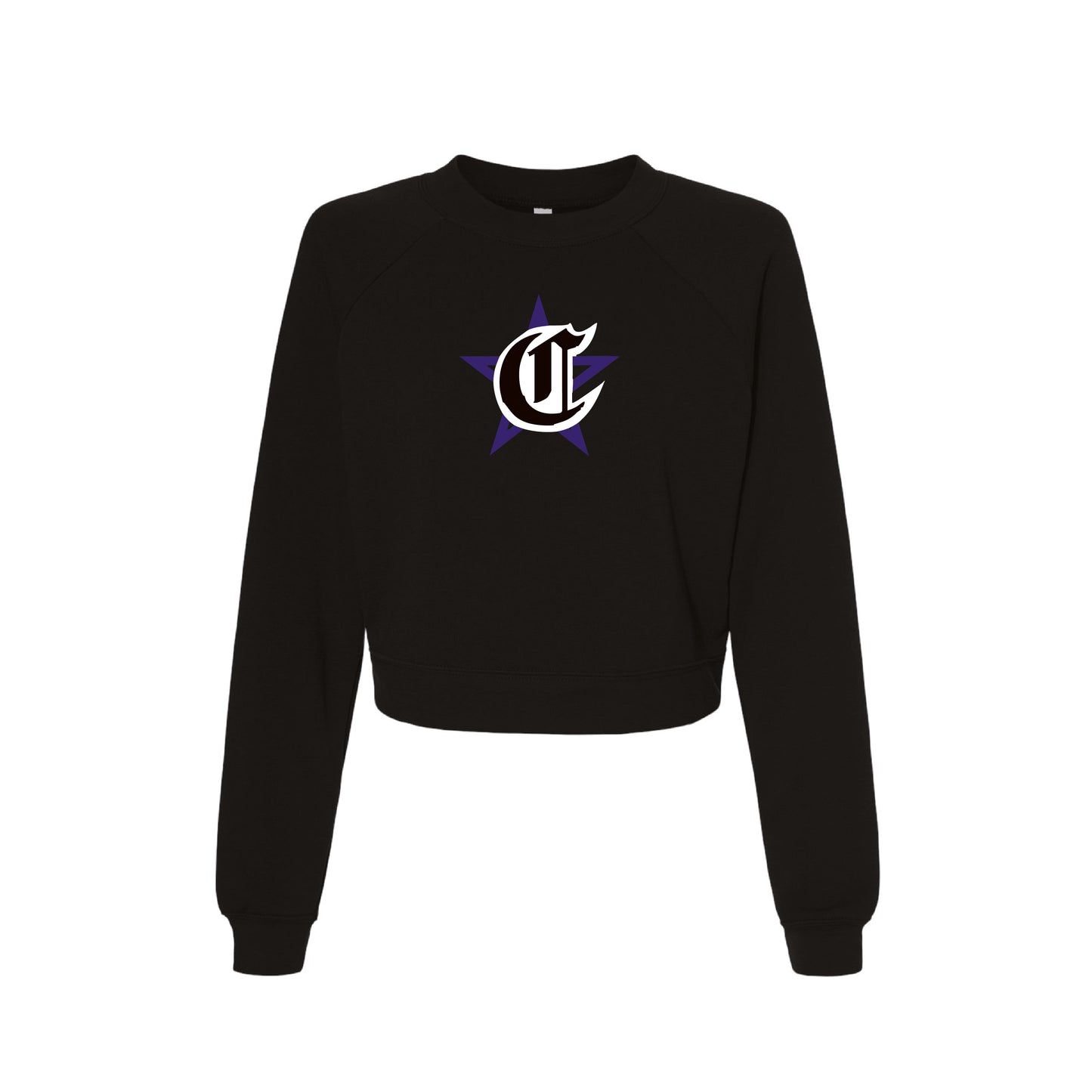 CYB Carlsbad Youth Baseball Ladies Cropped Sweatshirt - Classic (Black)