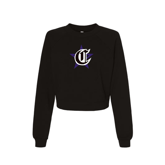 CYB Carlsbad Youth Baseball Ladies Cropped Sweatshirt - Classic (Black)