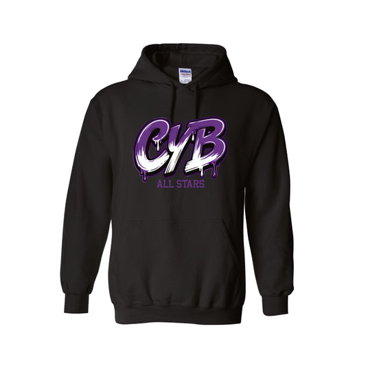 CYB Carlsbad Youth Baseball Youth & Adult Heavyweight Hooded Sweatshirt - Graffiti (Black)