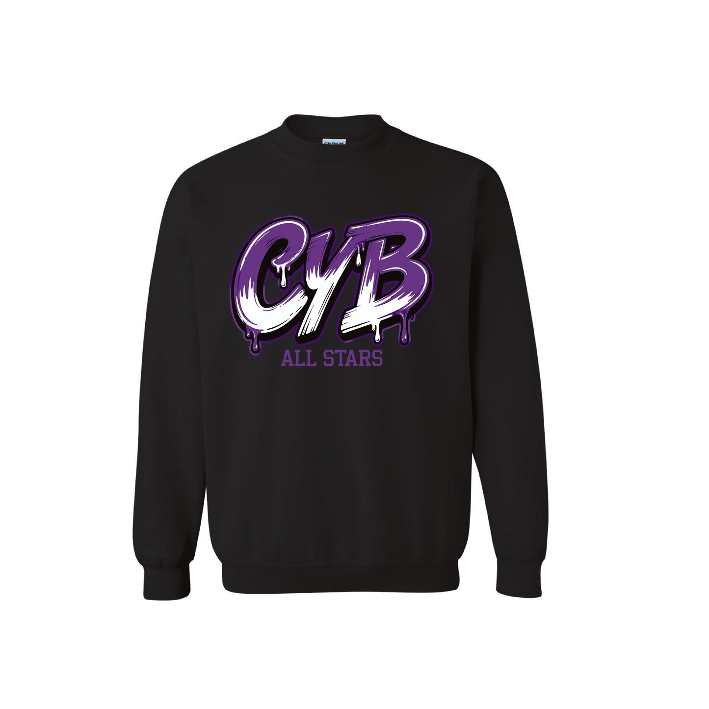 CYB Carlsbad Youth Baseball Youth & Adult Heavyweight Crewneck Sweatshirt - Graffiti (Black)
