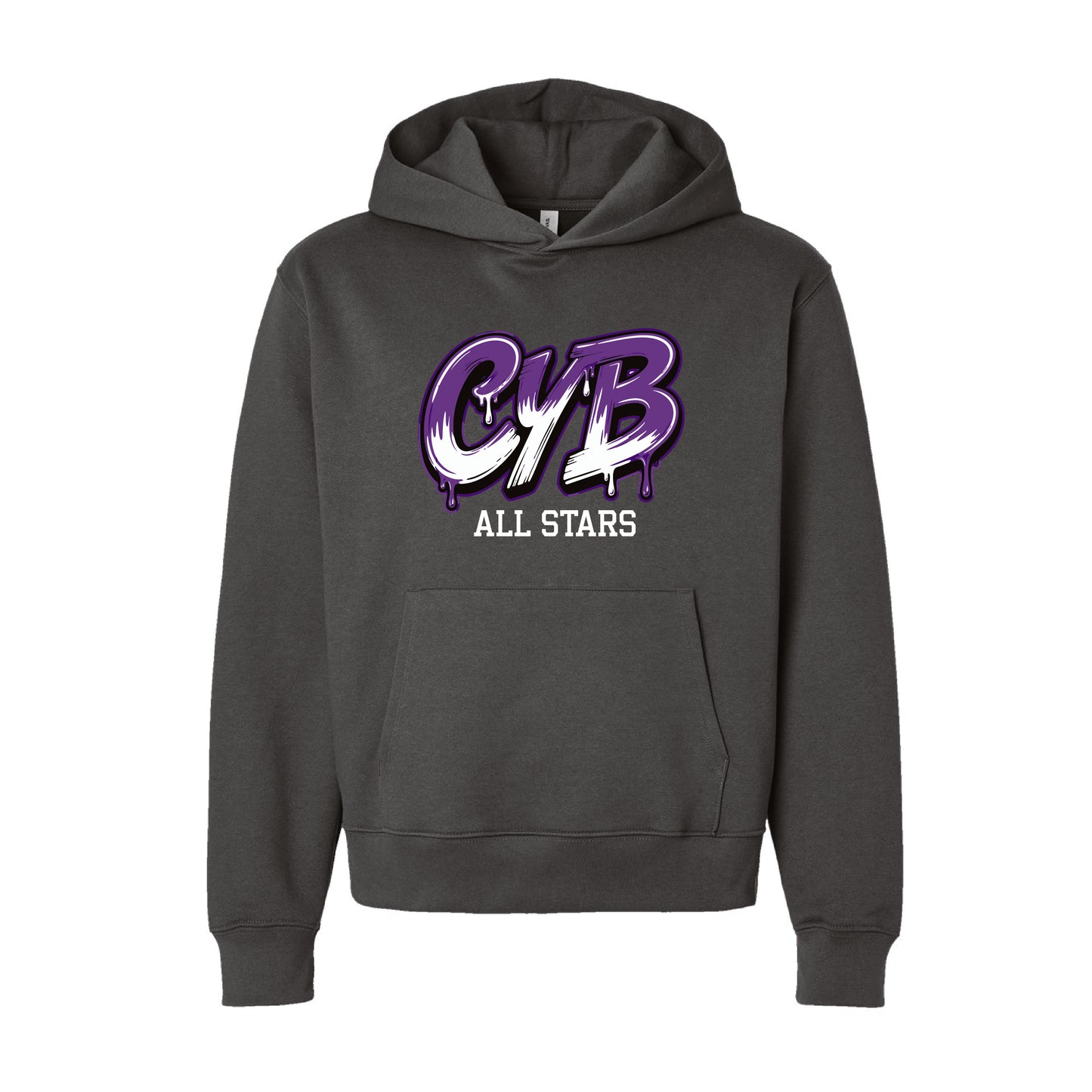 CYB Carlsbad Youth Baseball Youth & Adult Heavyweight Hooded Sweatshirt - Graffiti (Asphalt)
