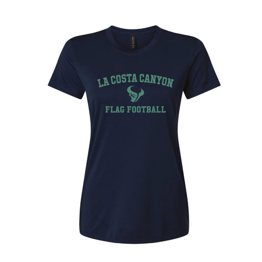 LCC Flag Football 2026- Ladies Dri-Fit Performance Tee (Navy)