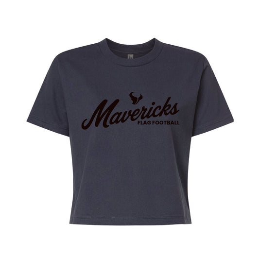 LCC Flag Football 2026- Ladies Mavericks Boxy Tee (Harbor Blue)