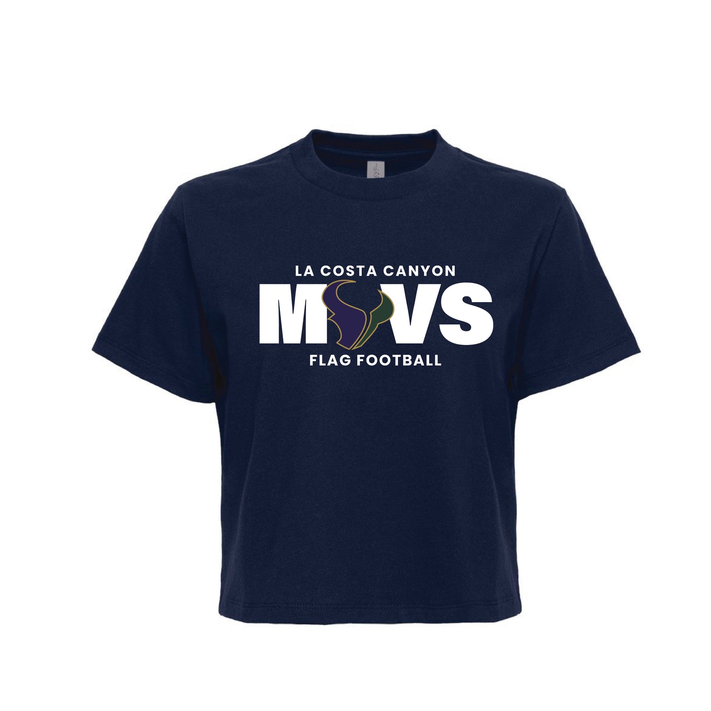 LCC Flag Football 2026- Ladies Mavericks Boxy Tee (Navy)