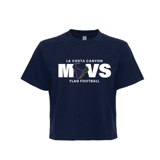 LCC Flag Football 2026- Ladies Mavericks Boxy Tee (Navy)