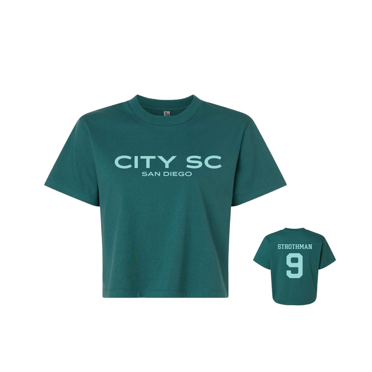 Teal Cropped Tee mockup