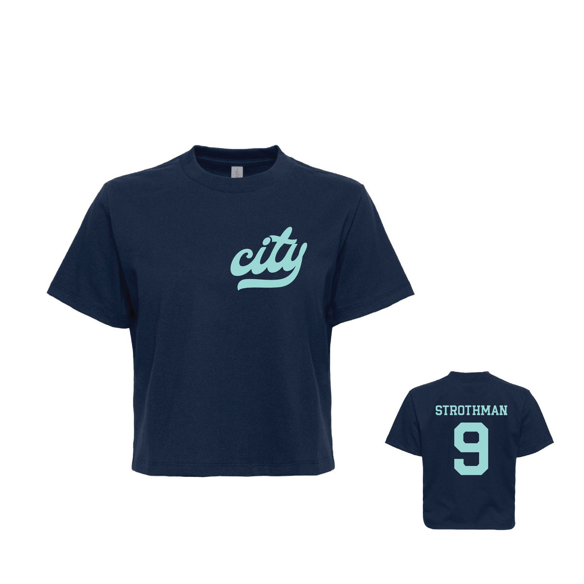Navy City Cropped Tee mockup