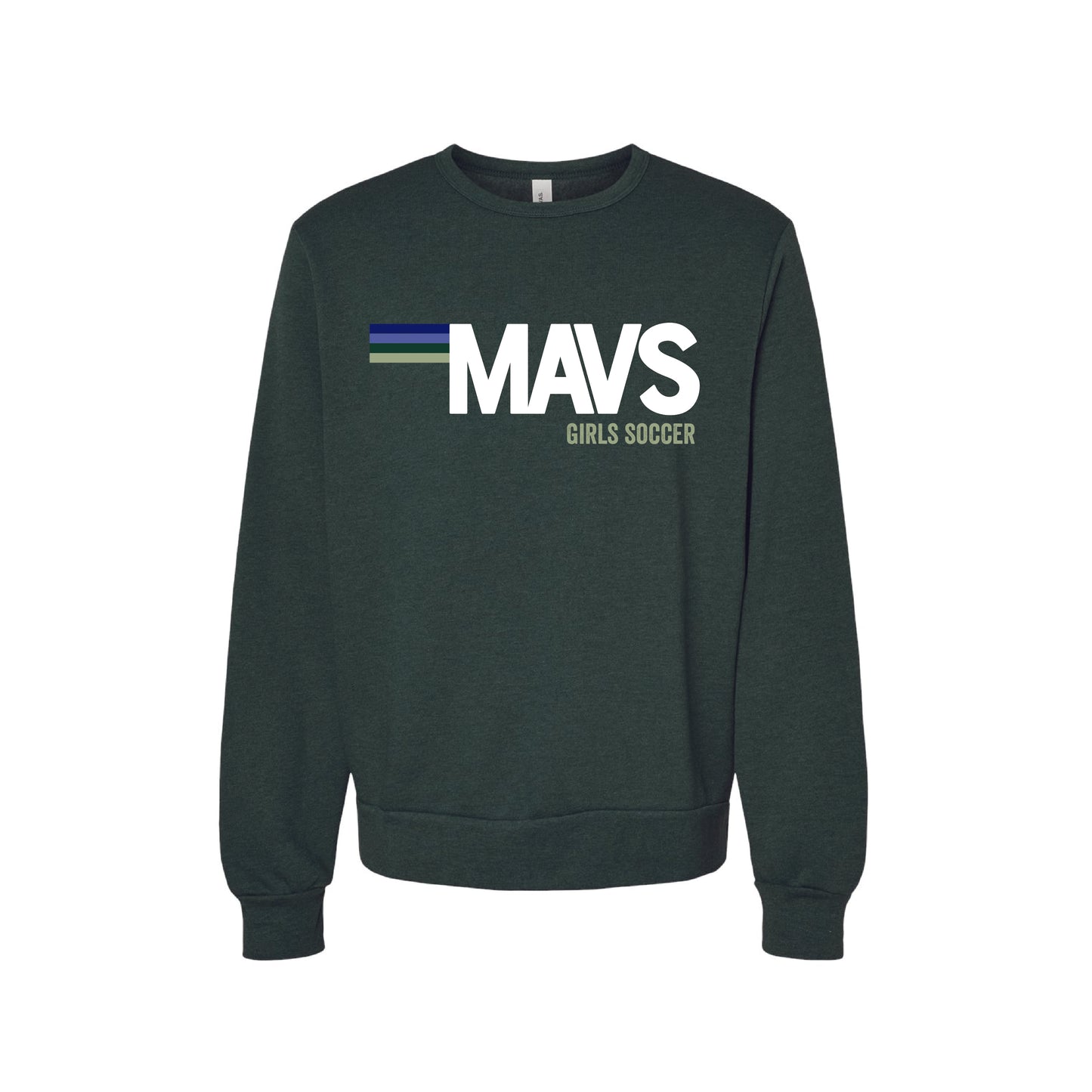 LCC Girls Soccer (112311) Retro MAVS Crewneck (Green)