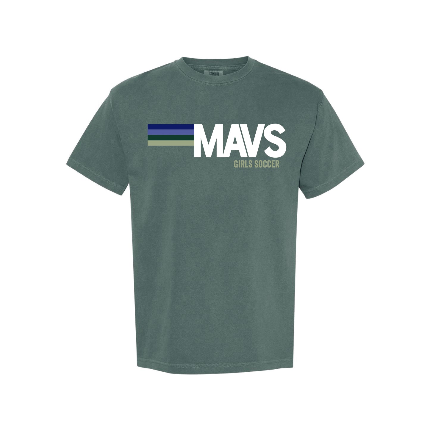 LCC Girls Soccer (11231) Unisex Retro Mavs Tee  (Vintage Spruce)