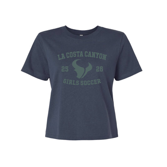 LCC Girls Soccer (112316) Ladies Boxy Tee - Vintage Navy
