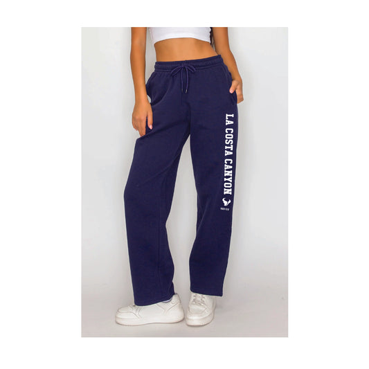 LCC Track and Field- Wide Leg Sweatpants (Navy)