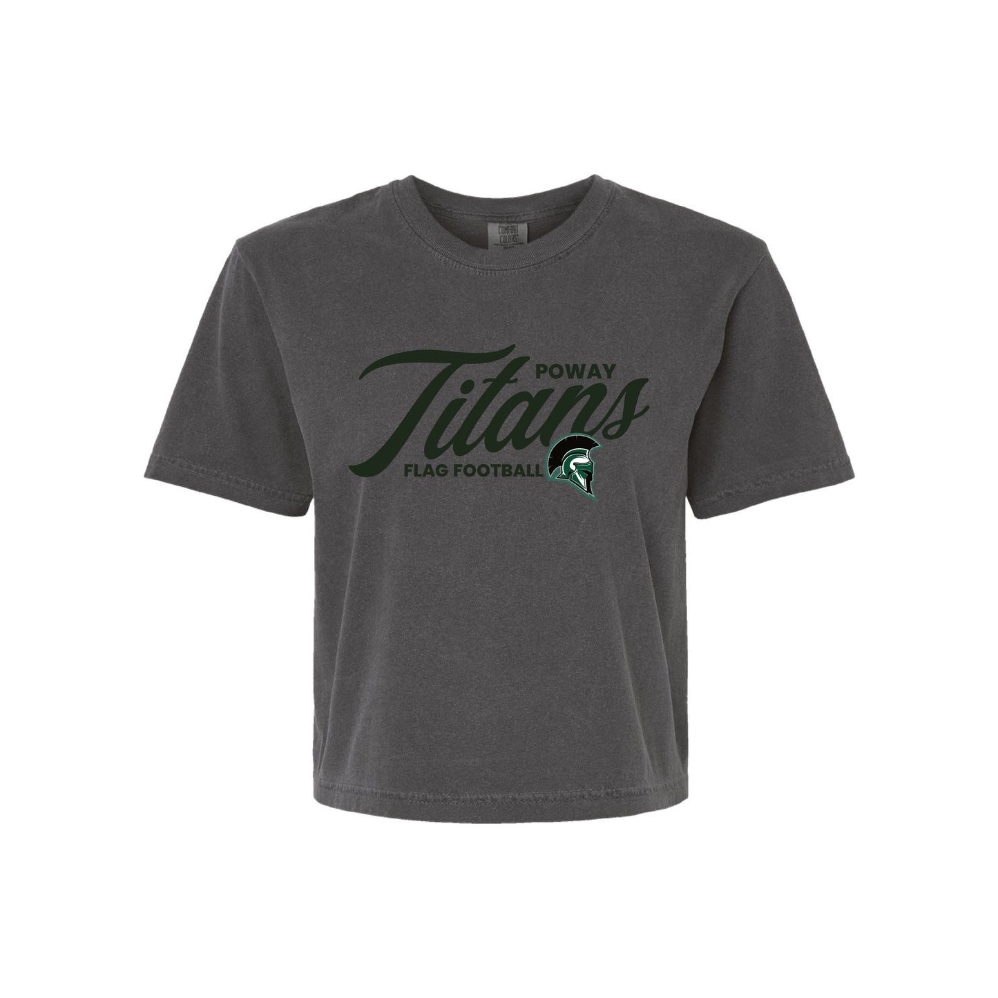 PHS Flag Football - Script Ladies Boxy Tee  (Pepper)