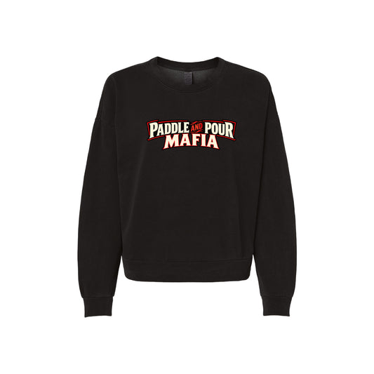 Paddle & Pour Ladies Cozy Crewneck (Black)