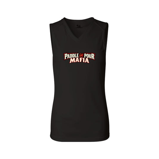 Paddle & Pour Ladies Sleeveless Performance Tank (Black)