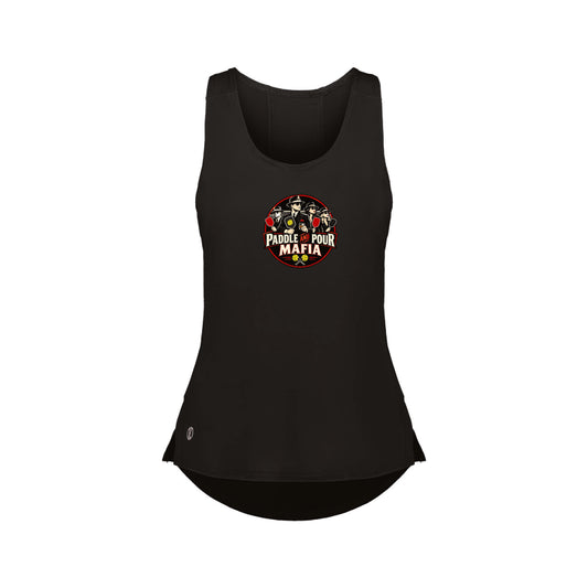 Paddle & Pour Ladies Racerback Performance Tank (Black)