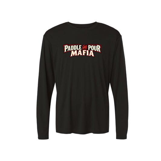 Paddle & Pour Unisex Long Sleeve Performance Tee (Black)
