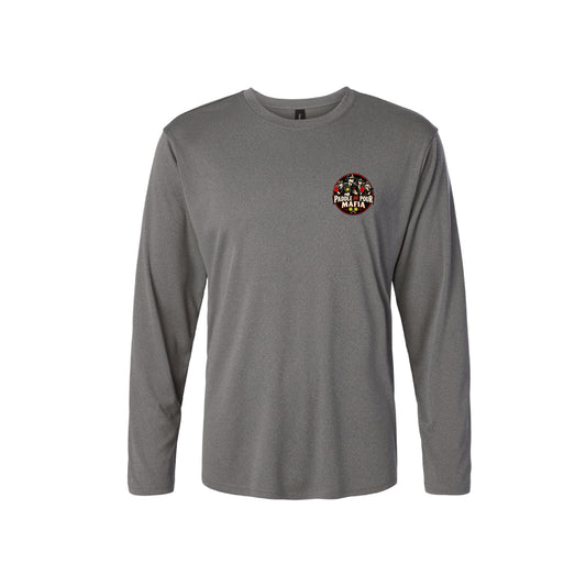 Paddle & Pour Unisex Long Sleeve Performance Tee (Heather Granite)