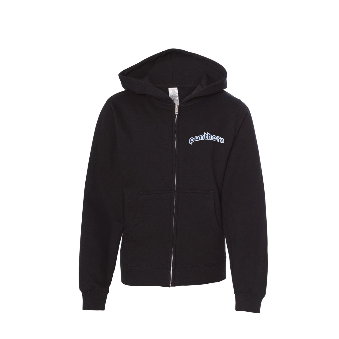Poinsettia Elementary Retro Panthers Zip Hoodie- Black