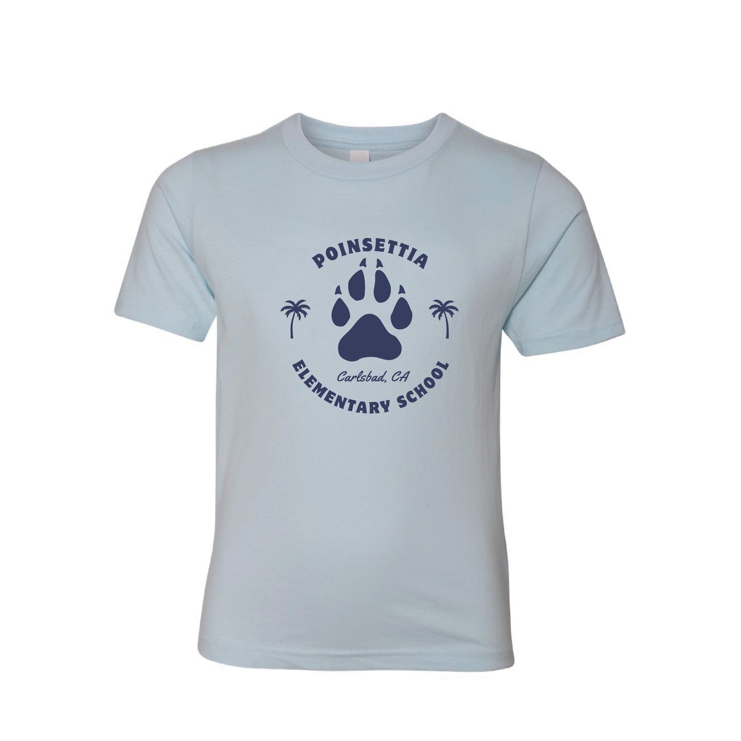 Poinsettia Elementary- Panther PAW Youth Tee (Light Blue)