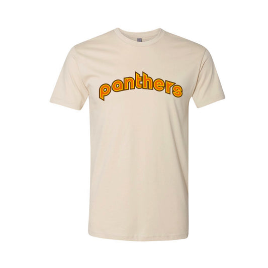 Poinsettia Elementary- Retro Panther Unisex Tee (Natural)