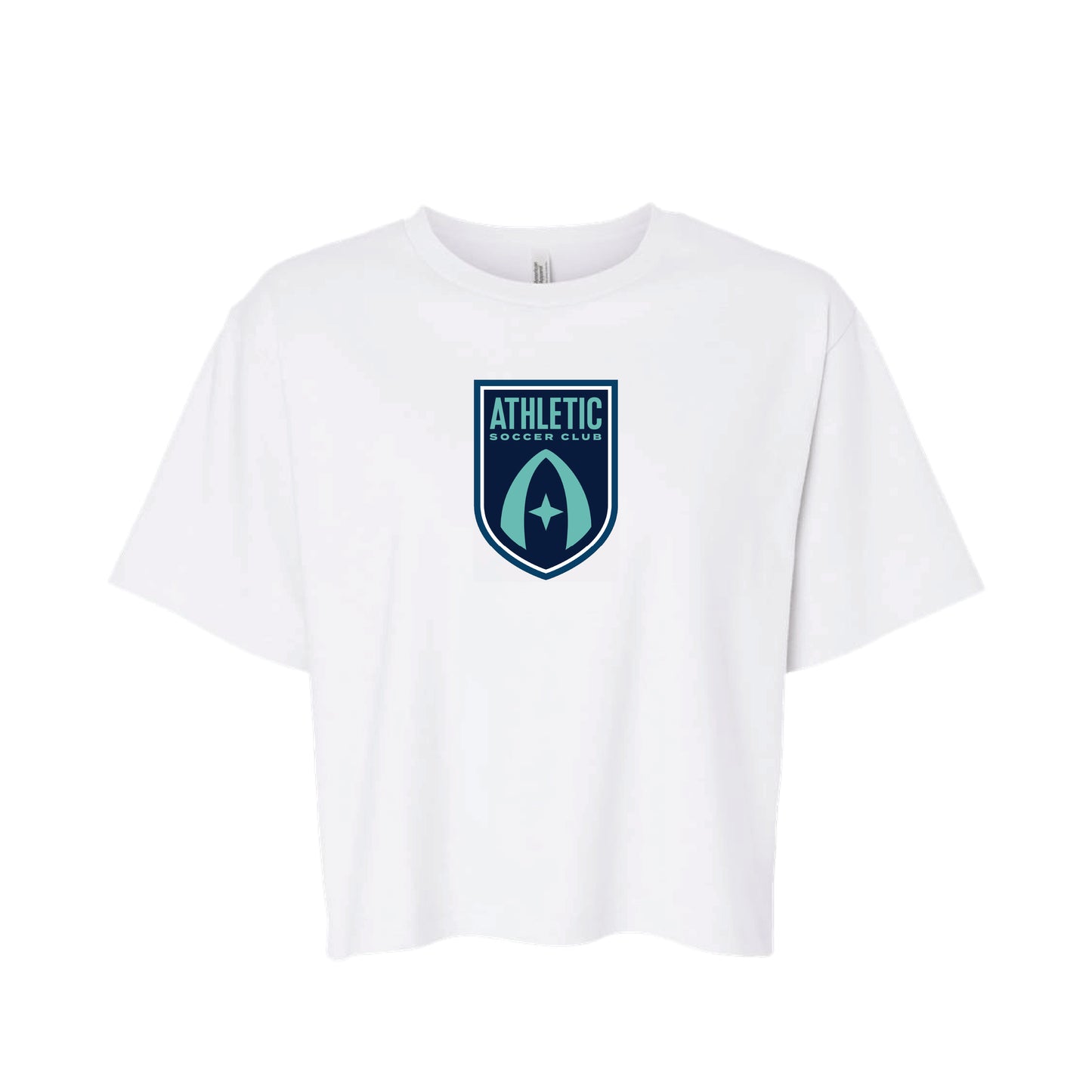 Athletic Soccer Club- Ladies Boxy Tee (White)
