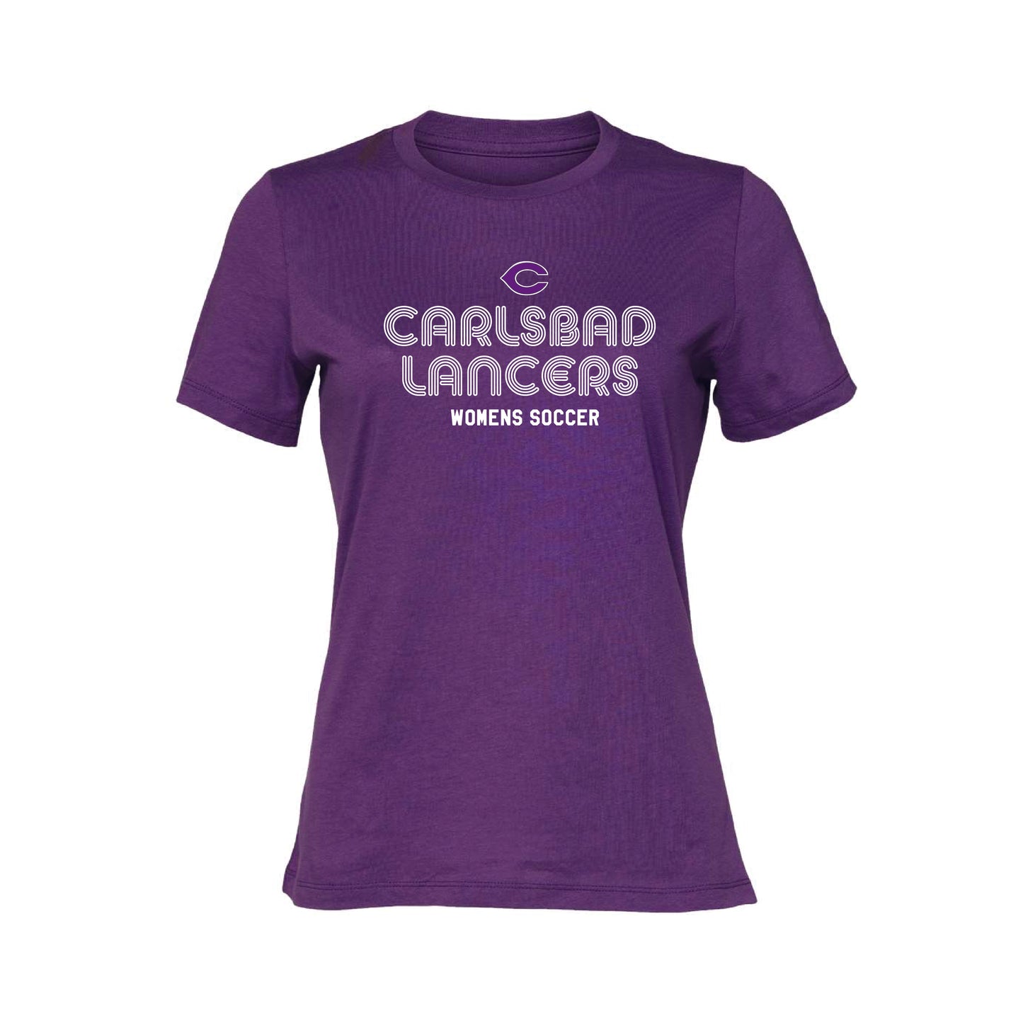 Carlsbad High Soccer (1213004) Womens Relaxed Tee  (Purple)