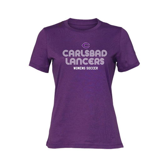 Carlsbad High Soccer (1213004) Womens Relaxed Tee  (Purple)