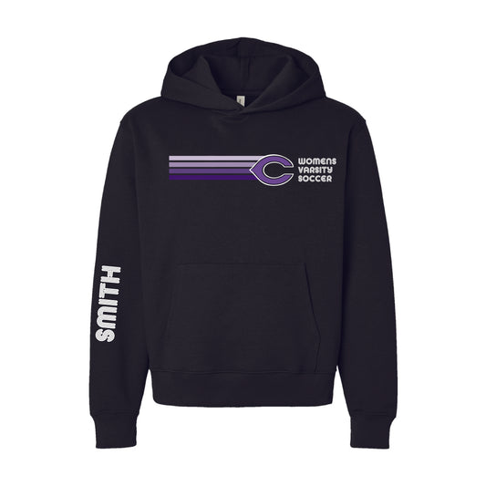Carlsbad High Soccer (1213001) Heavyweight Hoodie- Retro Stripe (Black)
