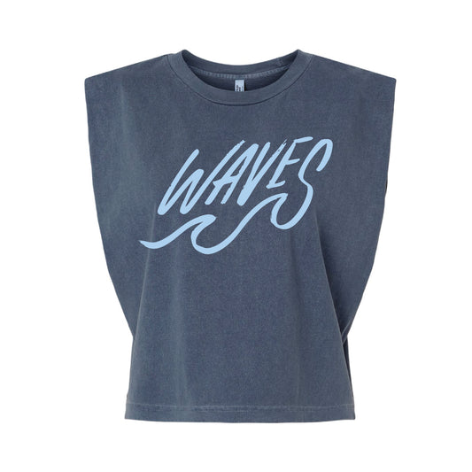 Carlsbad Waves Ladies WAVES Muscle Tank (Vintage Navy)